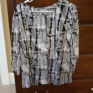 Dress top, black and white